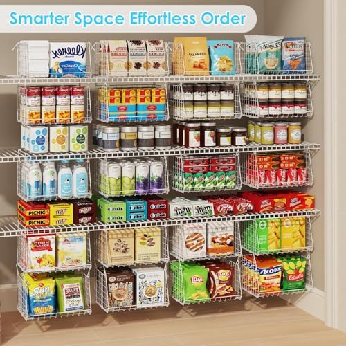 3-Pack Under Shelf Hanging Baskets Space-Saving Pantry Shelf Organizer - Image 4