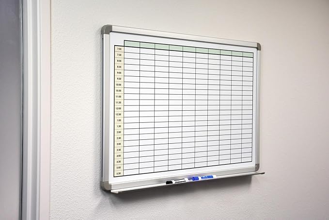 30 Minute Schedule with Color Whiteboard 36" x 24"