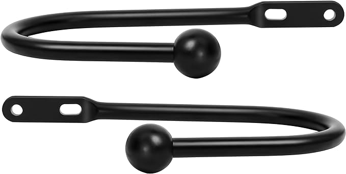 VRSS 6" L x 3" W Wall Mount Curtain Tiebacks Drapery Holdbacks Black, Curtain - Image 5