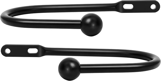 VRSS 6" L x 3" W Wall Mount Curtain Tiebacks Drapery Holdbacks Black, Curtain - Image 4