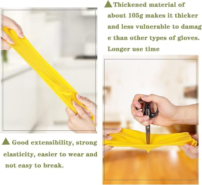 8 Pairs Reusable Household Cleaning Gloves, Rubber Kitchen Dishwashing Gloves - Image 3