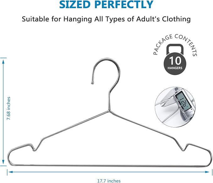 Fayleeko Stainless Steel Wire Coat Hangers - Image 7