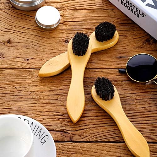 Jovitec 3 Pieces Horsehair Polish Applicator Brush Kit Saddle Soap Shoe Shine - Image 5