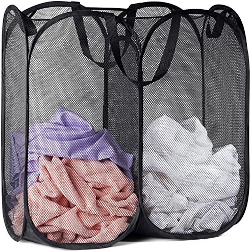 Handy Laundry Double Pop Up Laundry Hamper, 2 Section Mesh by Handy+Laundry