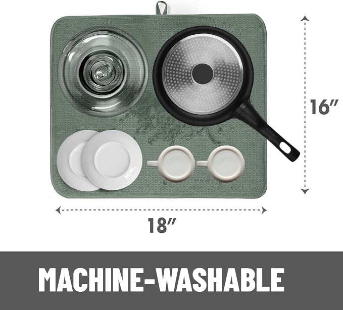 Bellemain Dish Drying Mat, Drying Matt Kitchen Counter - Image 3