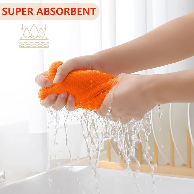 Homaxy 100% Cotton Waffle Weave Kitchen Dish Cloths 6-Pack, Ultra Soft - Image 3
