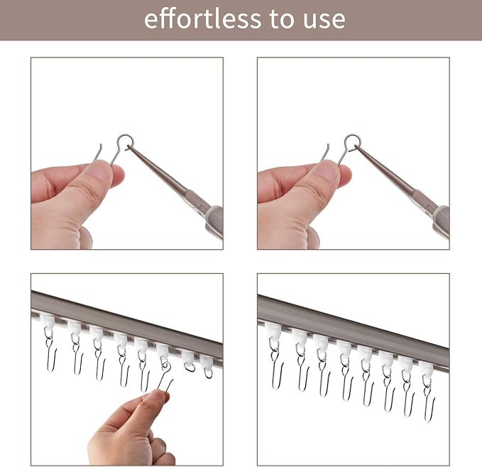 Jetec 180 Pcs Metal Curtain Track Hooks S Shaped - Image 3