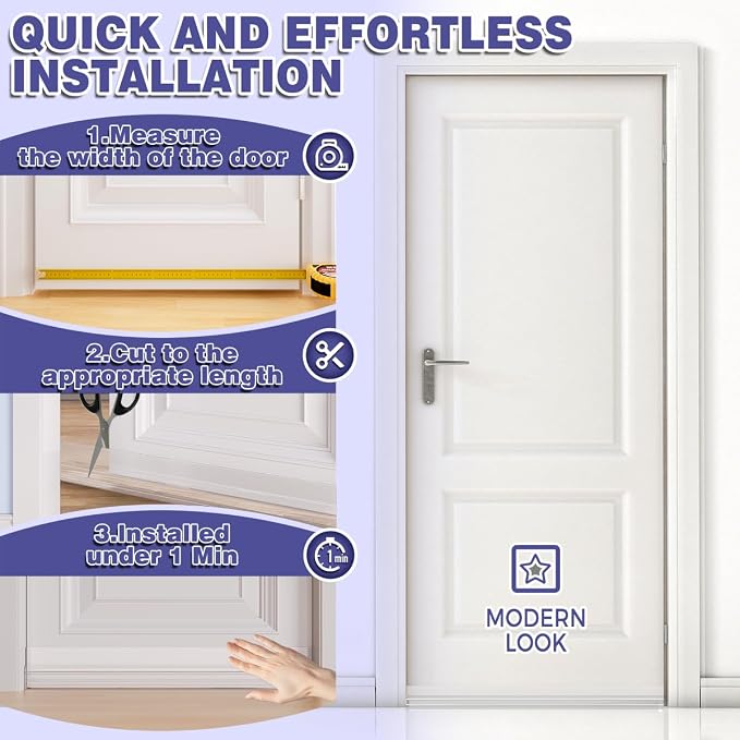 Door Draft Stopper, Adjustable Door Sweep - Image 8