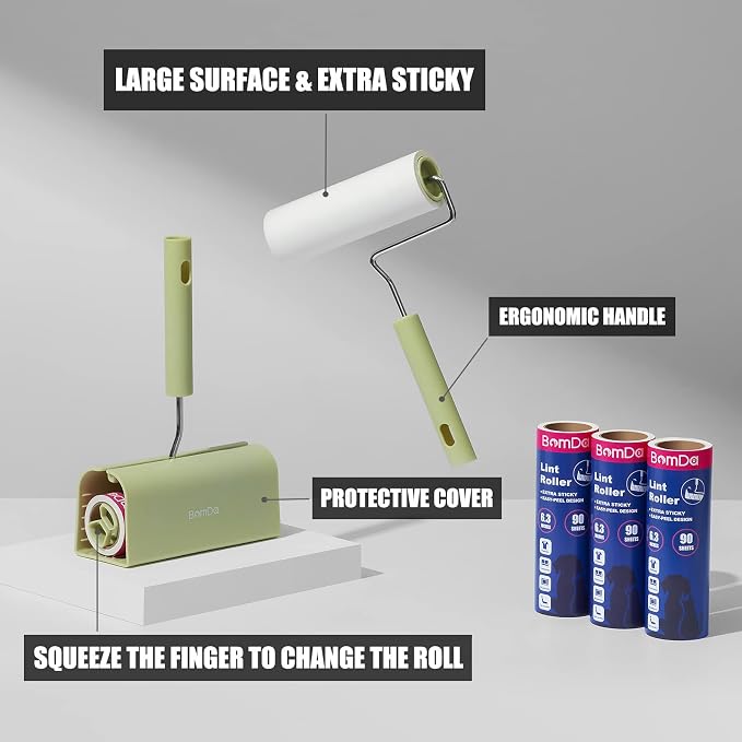 Extra Sticky Large Surface Lint Roller, 6.3''Wide Roller - Image 3