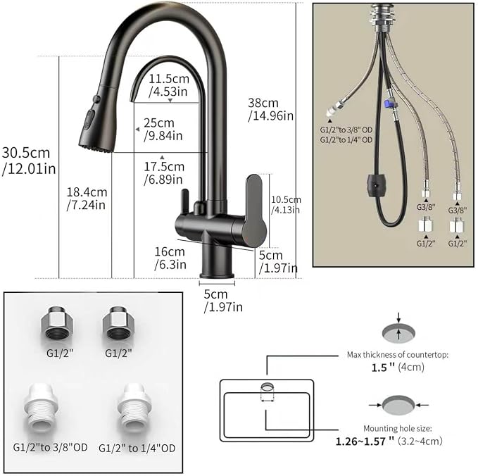 Kitchen Sink Faucet with Pull - Image 7