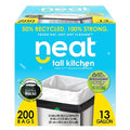 Neat 13 Gallon Drawstring Trash Bags 24" x 25" 200 Count Black & White by NeatTrashBags