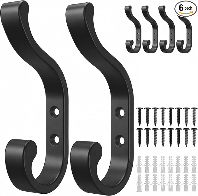 bussdis Wall-Mount Coat Hooks, Heavy Duty 30LB Hooks by BUSSDIS