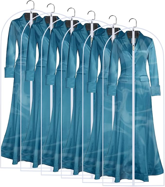 Garment Bag Clear for Long Dress Clothing Suit Bags for Closet Storage Wedding by HomeClean