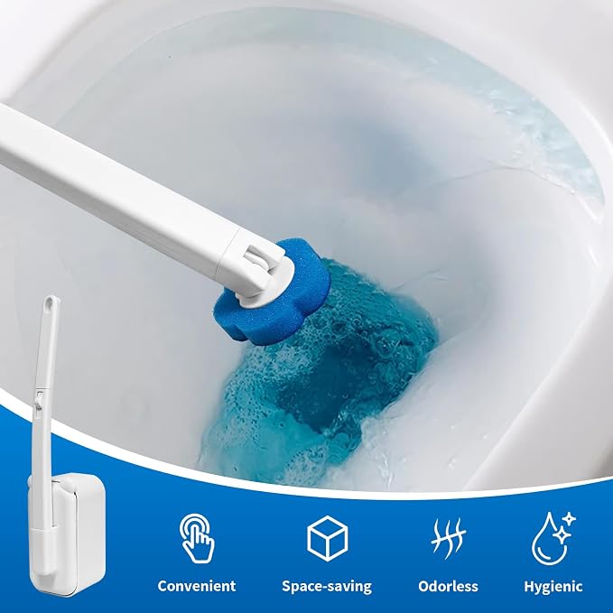 Disposable Toilet Brush with 48 Refills, Toilet Cleaning Supplies, Toilet Wand - Image 5