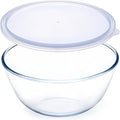 NUTRIUPS 4.7 Quart Large Glass Mixing Bowl with Lid, Deep Big Glass Bowl Large Salad Bowl (Transparent Twilight Purple)