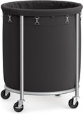 SONGMICS Laundry Basket with Wheels, Steel Frame, Removable Bag by Unknown