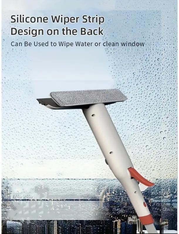 3-in-1 Glass Cleaning Kit: Durable Metal Pole, Silicone Scraper, high-Pressure - Image 2