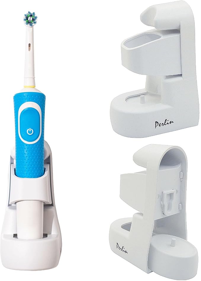 Perlin Electric Toothbrush Holder Wall Mount No Drilling Self Adhesive by Perlin