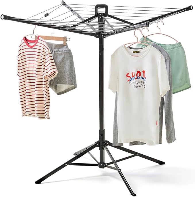 JS HANGER Rotary Clothes Drying Rack, 65 ft Outdoor Umbrella Drying Rack by Unknown