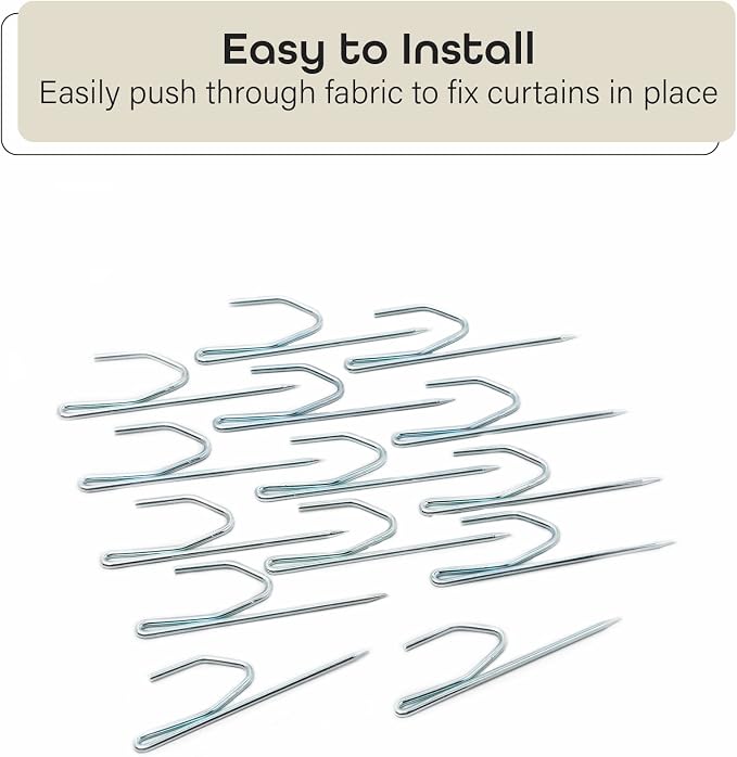 Fantasia Pin-On Curtain Hooks, 14 Pack, 3 in, - Image 4