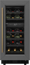 KoolMore Reserve 15 in. Under-Counter Panel Ready Dual Zone Built-in Wine Cooler with Black Shelves and 23 Bottle Capacity in Black (KM-CW28DZ-BPR)