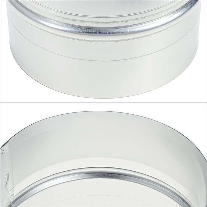QWORK 5" Metal Duct Connector, Straight Pipe Coupler, Two-Hole Duct Connector, Round Ventilation Extension Fitting for HVAC Systems
