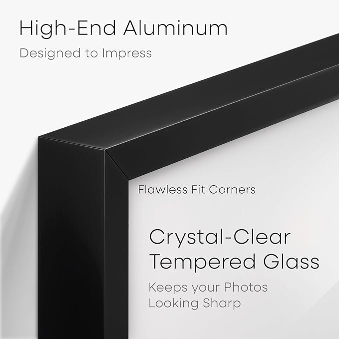 Homeforia Black Diploma Frame 8.5 x 11, High End Metal 8.5x11 Certificate Frames, 11x8.5 inch Document Frame for Wall or Tabletop, 8.5 by 11 Award Letter Size Frame, Tempered Glass, Wall Kit, Set of 3