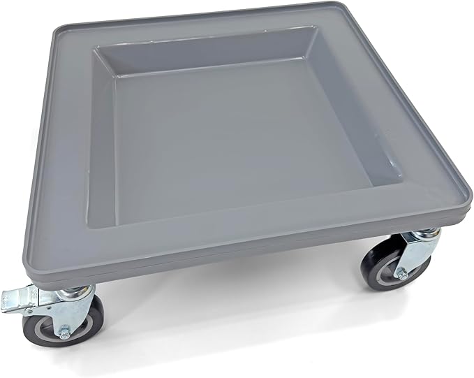 Glass Rack Dolly, Light Gray, 4-Inch Wheels with 2 Locks, 250 lbs Capacity, Mobile Dish Rack Transport Cart