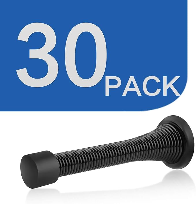 HOMOTEK 30 Pack Black Spring Door Stops, 3-1/8" Heavy Duty Door Stop - Image 7