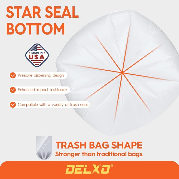 Delxo 30-33 Gallon Trash Bags, Plastic Bolsas para basura - Image 4