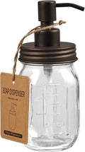 Amolliar Mason Jar Liquid Soap Dispenser, 16OZ Glass Soap Dispenser, Bronze | by Amolliar