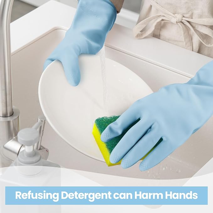 Jsocoah Cleaning Gloves for Dishwashing, 4/5 Pairs Reusable Kitchen Gloves for - Image 3