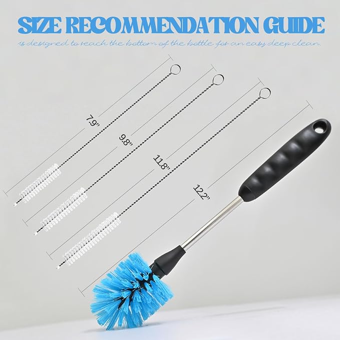 Bottle Brush with Stainless Steel Handle, Straw Cleaner Brushes, Kitchen - Image 7