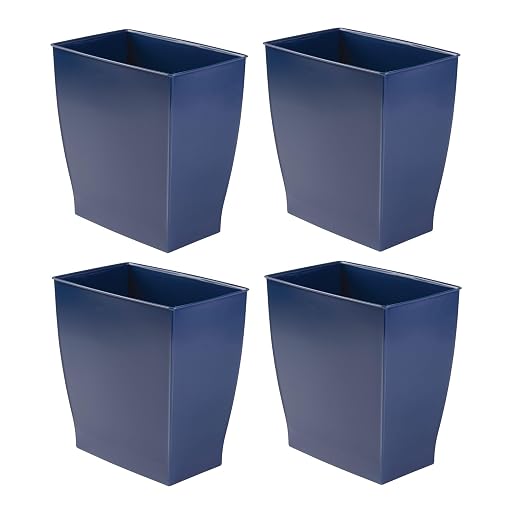 iDesign Small Plastic Bathroom Trash Can, Slim Rectangle by iDesign
