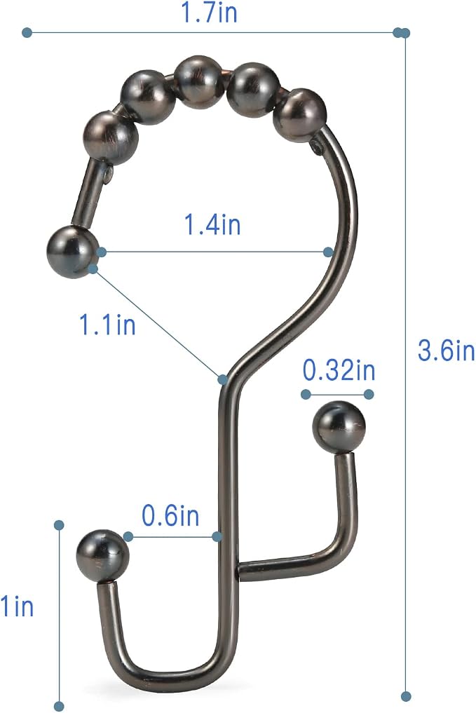 SUTINE Shower Curtain Rings & Hooks, Rust-Resistant Stainless Steel, Easy - Image 3