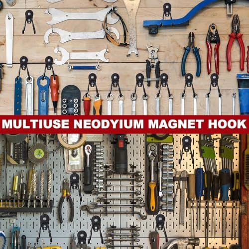 Landhoow 18 Pcs Large Magnetic Hooks Heavy Duty Garage Magnet Hooks Strong - Image 5