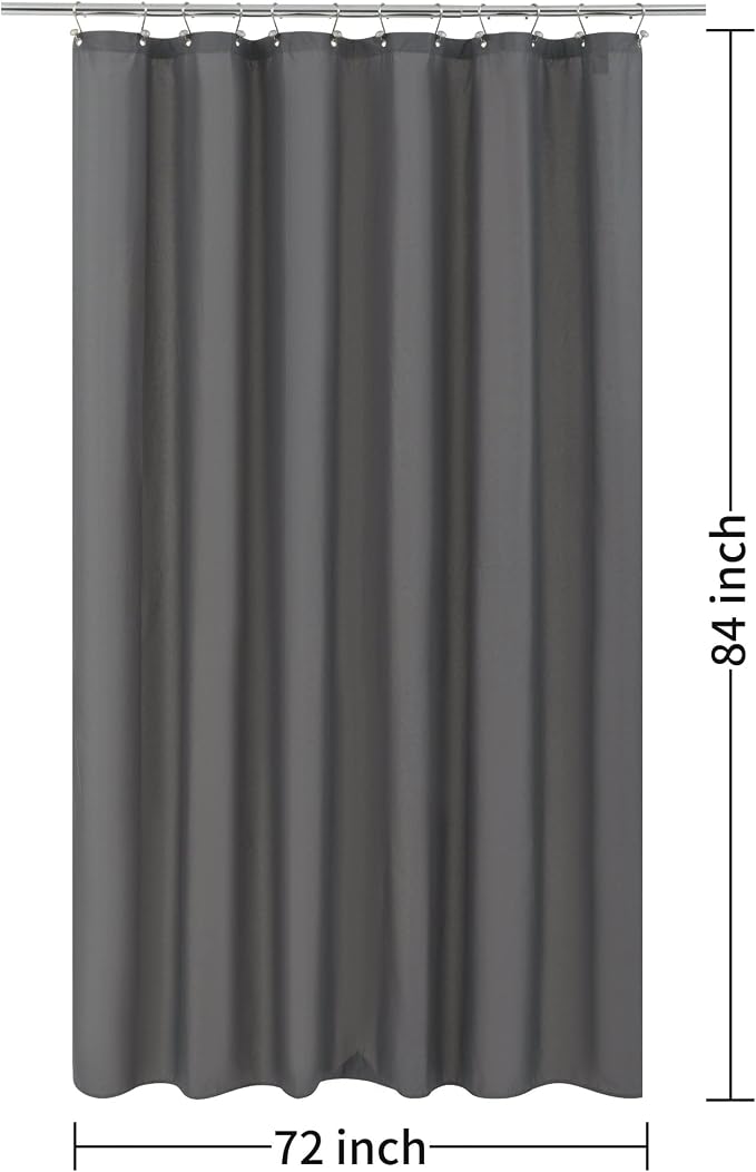 ALYVIA SPRING Extra Long Fabric Shower Curtain or Liner Dark Gray - Image 7