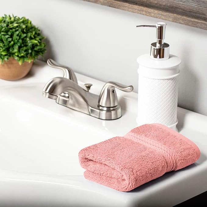 Superior Egyptian Cotton Plush & Absorbent, Face Towel Set of 6, Tea Rose | - Image 7