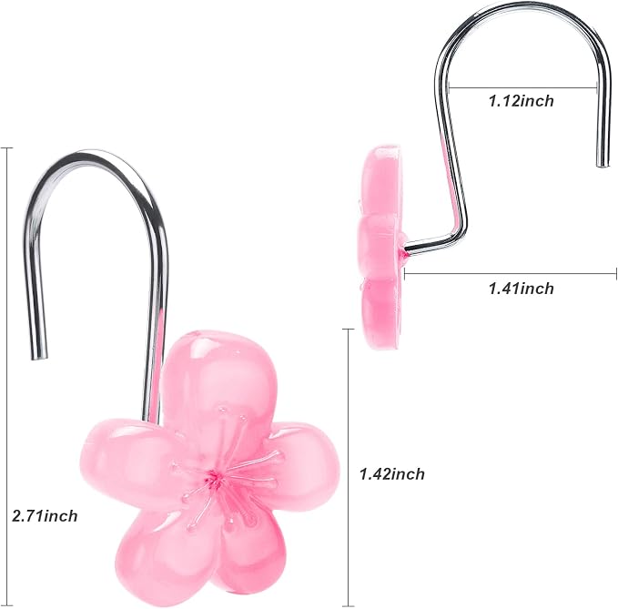 Flower Decorative Shower Curtain Hooks, Glow in The Dark - Image 5