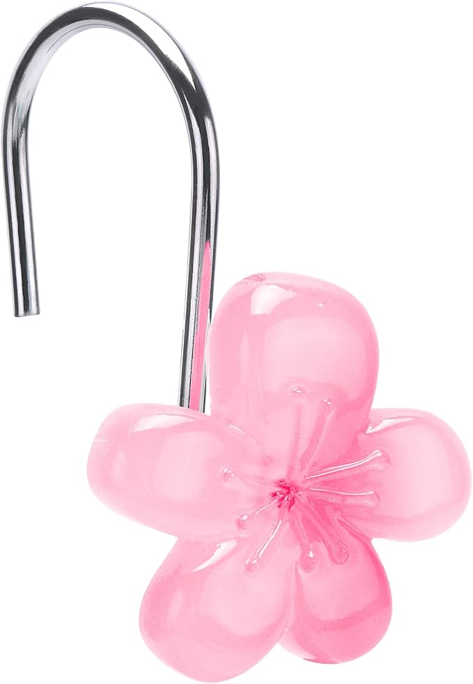 Flower Decorative Shower Curtain Hooks, Glow in The Dark by SIMPLE+CLEVER+HOMES+365