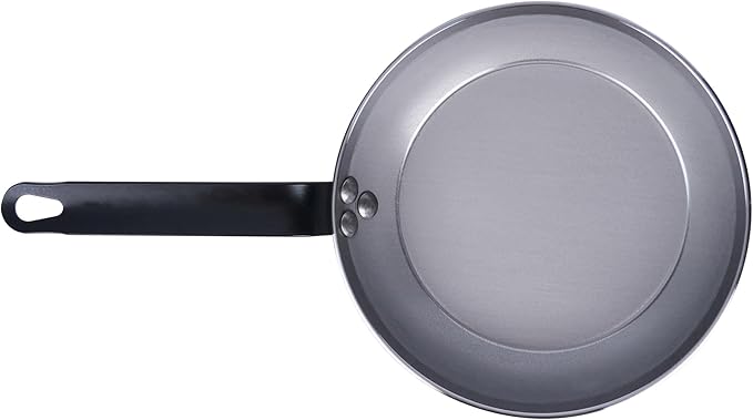 Restaurantware Met Lux 9 Inch Fry Pans, 6 No-Stick Frying Pans - Induction-Ready, Triple-Riveted, Silver Carbon Steel Cooking Skillets, Durable, For Searing, Sauteing, And Browning Food