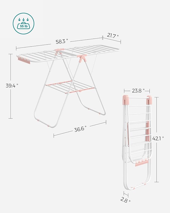 SONGMICS Clothes Drying Rack, - Image 6