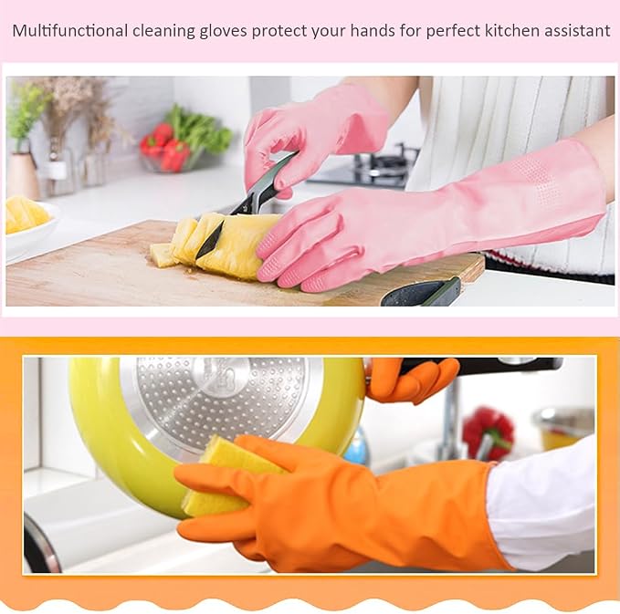Alimat PluS Rubber Gloves Latex Free, Without Liner, 3 Pairs, Large | Reusable - Image 5