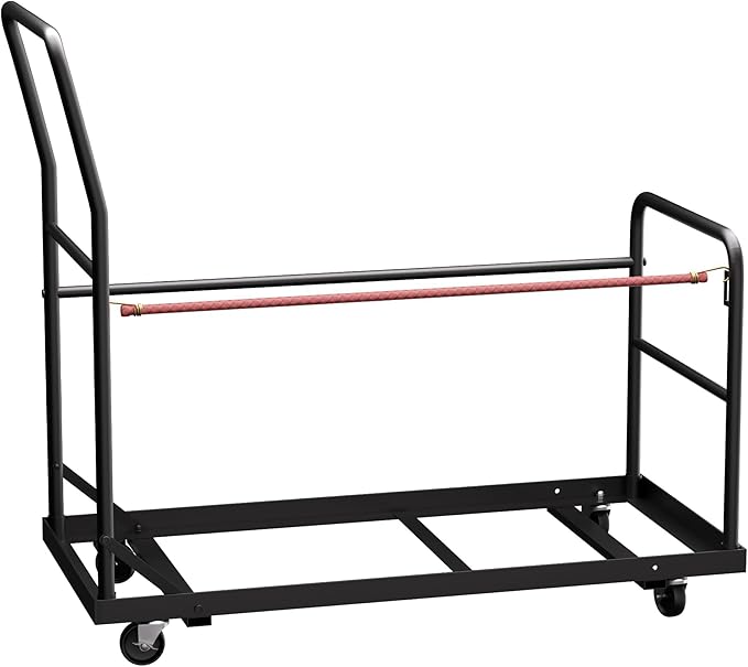 Folding Chair Cart with Wheels Heavy Duty 300 LBS Capacity, Rolling Chair Dolly for 25 Chairs w/Dual Handles & Anti-Fall Design, Commercial Cart for Events, Church, Conference, Weddings