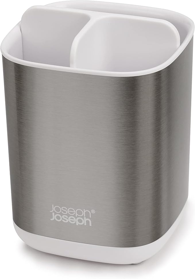 Joseph Joseph EasyStore Stainless-Steel Toothbrush Holder Bathroom Storage - Image 2