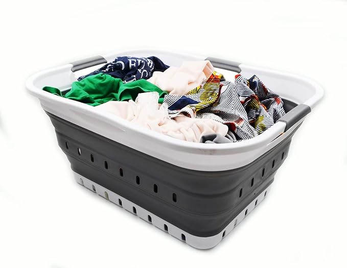 SAMMART 42L Collapsible Plastic Laundry Basket - Image 6