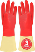 SteadMax Red Cleaning Gloves, Supreme Durability, Natural Rubber Latex Gloves by Steadmax