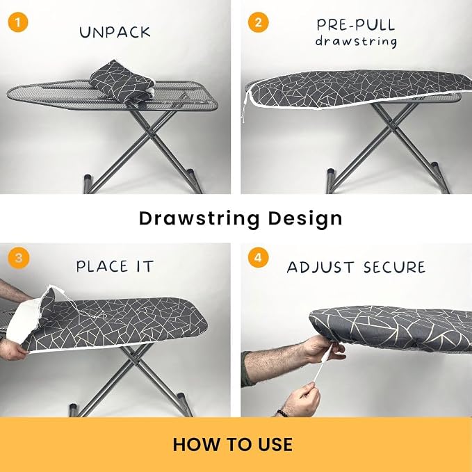 SAVUK Ironing Board Cover and Pad Standard Size 15x54 inch Extra Heavy Duty - Image 4