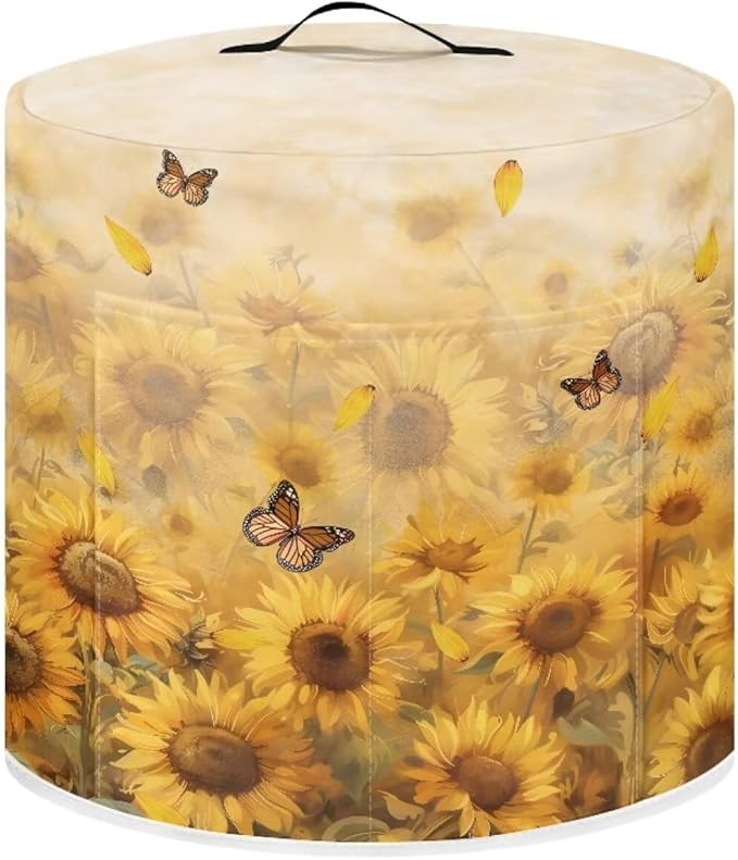 Sunflower Pressure Cooker Cover Instant Pot Accessories Instant Pot Kitchen Appliance Dust Cover with Pockets for Rice Cooker Air Fryer Slow Cooker Dust Covers for Kitchen Size M