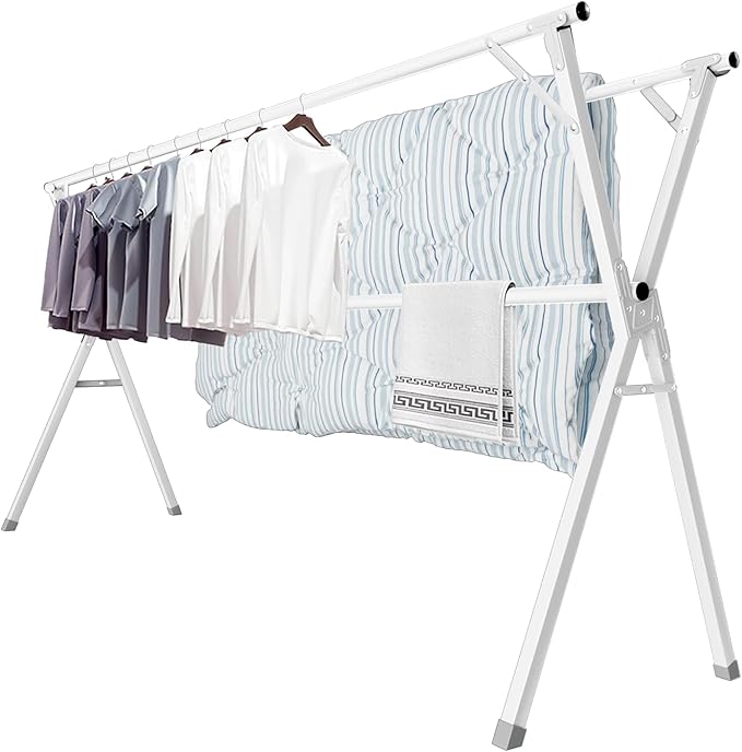 95 Inches Clothes Drying Rack, Drying Rack Clothing Folding Indoor Outdoor by JAUREE